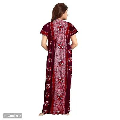 PMK FASHION 100% Cotton Nighty for Women || Long Length Printed Nighty/Maxi/Night Gown/Night Dress/Nightwear Inner  Sleepwear for Women's (Combo Pack of 2)-thumb3