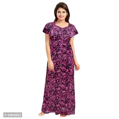 PMK FASHION 100% Cotton Nighty for Women || Long Length Printed Nighty/Maxi/Night Gown/Night Dress/Nightwear Inner  Sleepwear for Women's (Combo Pack of 2)-thumb2