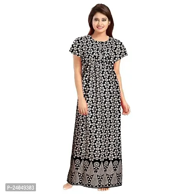 PMK FASHION 100% Cotton Nighty for Women || Long Length Printed Nighty/Maxi/Night Gown/Night Dress/Nightwear Inner  Sleepwear for Women's (Combo Pack of 2)-thumb2