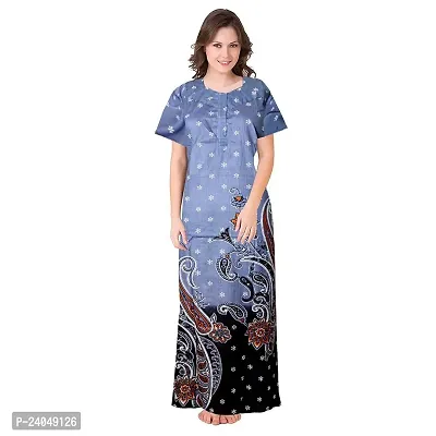 PMK FASHION 100% Cotton Nighty for Women || Long Length Printed Nighty/Maxi/Night Gown/Night Dress/Nightwear Inner  Sleepwear for Women's (Combo Pack of 2)-thumb4