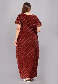 Comfortable Maroon Cotton Nightdress For Women-thumb3