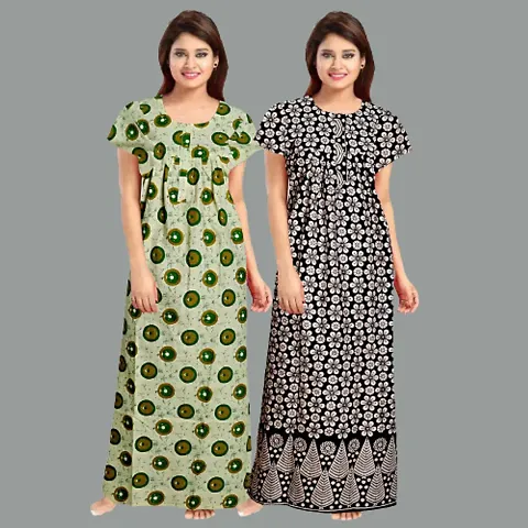 Stylish Cotton Nighty/Nightdress For Women Pack Of 2