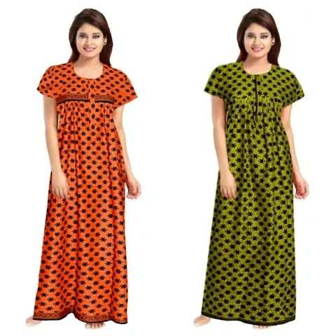 Pack Of 2 Cotton Nighty Combo For Women