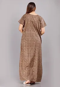 Comfortable Beige Cotton Nightdress For Women-thumb3