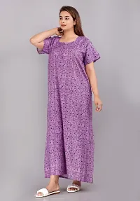 Comfortable Purple Cotton Nightdress For Women-thumb1