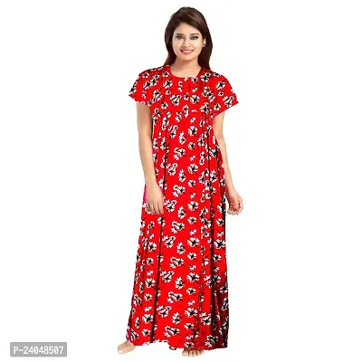 PMK FASHION 100% Cotton Nighty for Women || Long Length Printed Nighty/Maxi/Night Gown/Night Dress/Nightwear Inner  Sleepwear for Women's (Combo Pack of 2)-thumb2