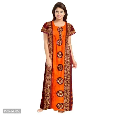 PMK FASHION 100% Cotton Nighty for Women || Long Length Printed Nighty/Maxi/Night Gown/Night Dress/Nightwear Inner  Sleepwear for Women's (Combo Pack of 2)-thumb4