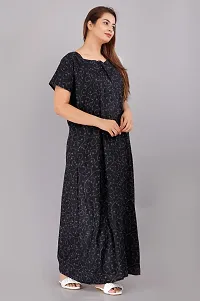 Comfortable Black Cotton Nightdress For Women-thumb1