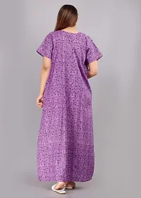 Comfortable Purple Cotton Nightdress For Women-thumb3