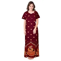 PMK FASHION 100% Cotton Nighty for Women || Long Length Printed Nighty/Maxi/Night Gown/Night Dress/Nightwear Inner  Sleepwear for Women's (Combo Pack of 2)-thumb3