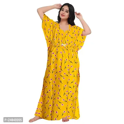 PMK FASHION 100% Cotton Kaftan for Women || Long Length Printed Nighty/Kaftan/Maxi/Night Gown/Night Dress/Nightwear Inner  Sleepwear for Women's (Combo Pack of 2)-thumb2