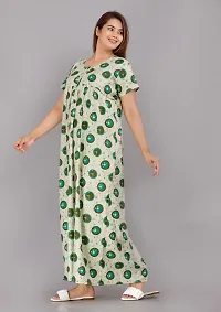 Comfortable Green Cotton Nightdress For Women-thumb1