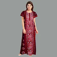 Elegant Cotton Printed Nighty For Women- Pack Of 2-thumb1