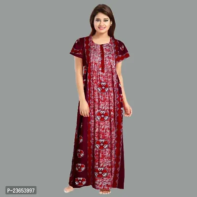 Elegant Cotton Printed Nighty For Women- Pack Of 2-thumb2