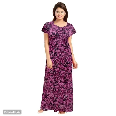 PMK FASHION 100% Cotton Nighty for Women || Long Length Printed Nighty/Maxi/Night Gown/Night Dress/Nightwear Inner  Sleepwear for Women's (Combo Pack of 2)-thumb2