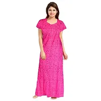 PMK FASHION 100% Cotton Nighty for Women || Long Length Printed Nighty/Maxi/Night Gown/Night Dress/Nightwear Inner  Sleepwear for Women's (Combo Pack of 2)-thumb1