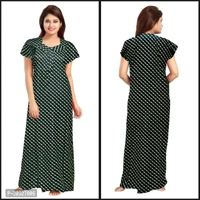 Stylish Green Cotton Blend Printed Nighty For Women-thumb0