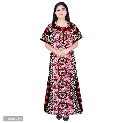 PMK FASHION 100% Cotton Nighty for Women || Long Length Printed Nighty/Maxi/Night Gown/Night Dress/Nightwear Inner  Sleepwear for Women's (Combo Pack of 2)-thumb4