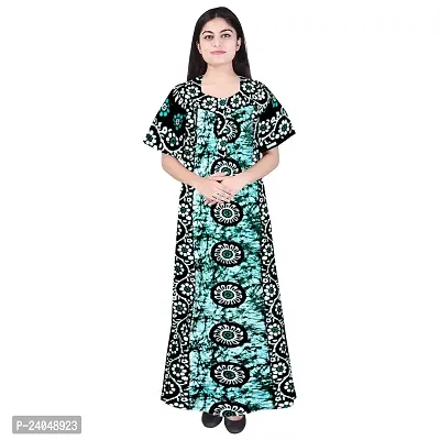 PMK FASHION 100% Cotton Nighty for Women || Long Length Printed Nighty/Maxi/Night Gown/Night Dress/Nightwear Inner  Sleepwear for Women's (Combo Pack of 2)-thumb2