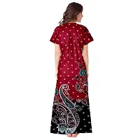 PMK FASHION 100% Cotton Nighty for Women || Long Length Printed Nighty/Maxi/Night Gown/Night Dress/Nightwear Inner  Sleepwear for Women's (Combo Pack of 2)-thumb2