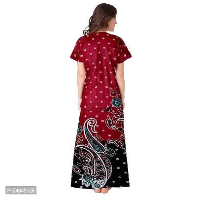 PMK FASHION 100% Cotton Nighty for Women || Long Length Printed Nighty/Maxi/Night Gown/Night Dress/Nightwear Inner  Sleepwear for Women's (Combo Pack of 2)-thumb3