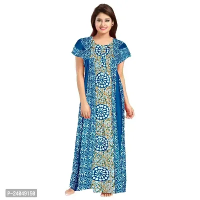 PMK FASHION 100% Cotton Nighty for Women || Long Length Printed Nighty/Maxi/Night Gown/Night Dress/Nightwear Inner  Sleepwear for Women's (Combo Pack of 2)-thumb2