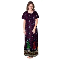 PMK FASHION 100% Cotton Nighty for Women || Long Length Printed Nighty/Maxi/Night Gown/Night Dress/Nightwear Inner  Sleepwear for Women's (Combo Pack of 2)-thumb1