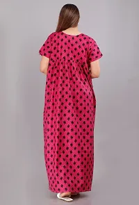 Comfortable Pink Cotton Nightdress For Women-thumb3