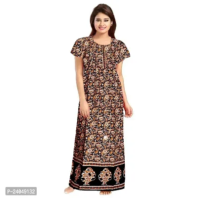 PMK FASHION 100% Cotton Nighty for Women || Long Length Printed Nighty/Maxi/Night Gown/Night Dress/Nightwear Inner  Sleepwear for Women's (Combo Pack of 2)-thumb2