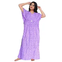 PMK FASHION 100% Cotton Kaftan for Women || Long Length Printed Nighty/Kaftan/Maxi/Night Gown/Night Dress/Nightwear Inner  Sleepwear for Women's (Combo Pack of 2)-thumb1