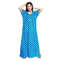 PMK FASHION 100% Cotton Kaftan for Women || Long Length Printed Nighty/Kaftan/Maxi/Night Gown/Night Dress/Nightwear Inner  Sleepwear for Women's (Combo Pack of 2)-thumb1