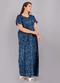 Comfortable Blue Cotton Nightdress For Women-thumb1