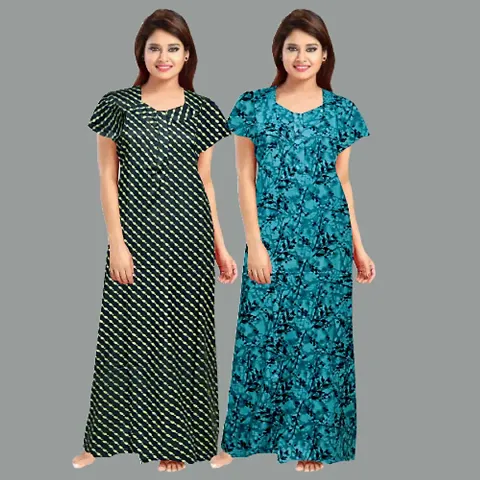 Stylish Cotton Nighty/Nightdress For Women Pack Of 2