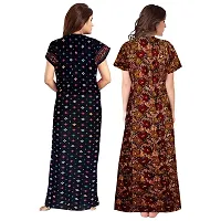 Stylish Multicoloured Cotton Printed Nighty For Women Pack Of 2-thumb3