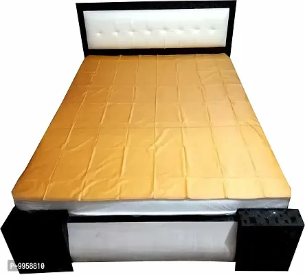 Comfortable PVC Solid Fitted  Flat Golden Bedcover