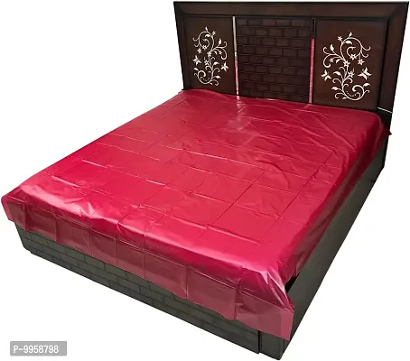 Comfortable PVC Solid Fitted  Flat Maroon Bedcover