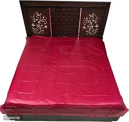 Comfortable PVC Solid Fitted  Flat Maroon Bedcover-thumb4