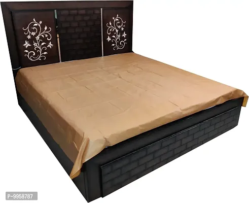 Comfortable PVC Solid Fitted  Flat Golden Bedcover