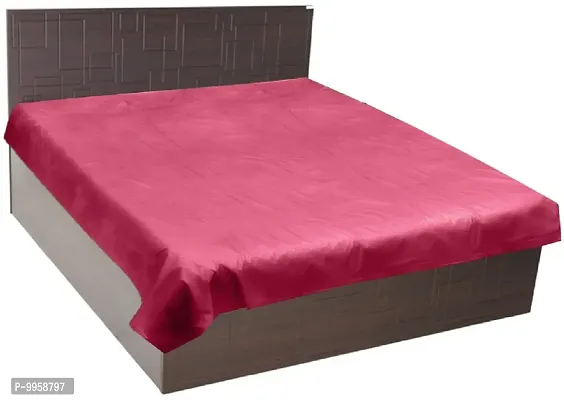 Comfortable PVC Solid Fitted  Flat Maroon Bedcover