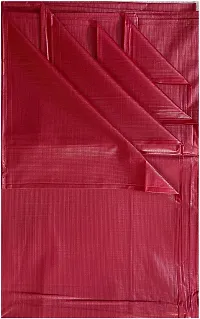 Comfortable PVC Solid Fitted  Flat Maroon Bedcover-thumb2