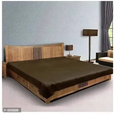 Comfortable PVC Solid Fitted  Flat Brown Bedcover