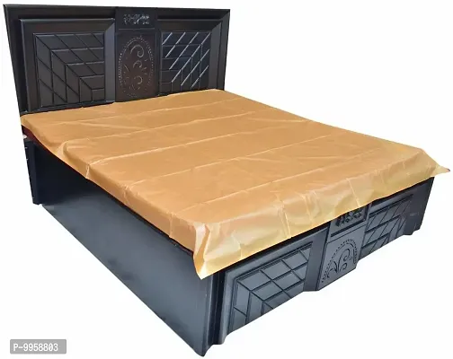 Comfortable PVC Solid Fitted  Flat Golden Bedcover