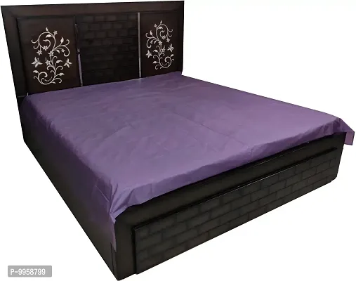 Comfortable PVC Solid Fitted  Flat Purple Bedcover