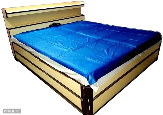 Comfortable PVC Solid Fitted  Flat Blue Bedcover