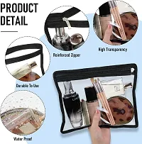 Kottify Pack of 12 Transparent Pouches for Travel | Clear Pouch for Makeup | Small Pouches with Zip for Storage | Plastic Pouch with Zipper, Portable Travel Accessories Pouch with Black Border-thumb4