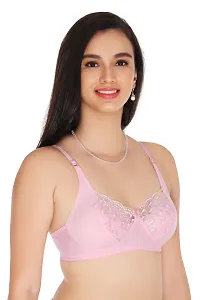 Stylish Cotton Blend Solid Bra for Women, Pack of 2-thumb1