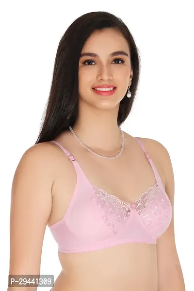 Stylish Cotton Blend Solid Bra for Women, Pack of 2-thumb2