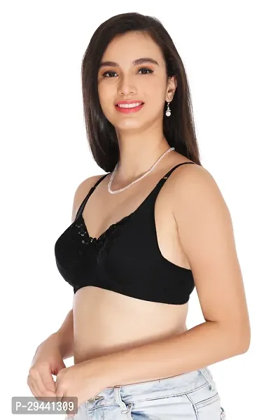 Stylish Cotton Blend Solid Bra for Women, Pack of 2-thumb3