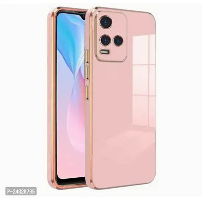 Csome4u Vivo Y21 Electroplated Chrome 6D Back Case Cover |Camera Protection|Shock Proof|Slim Fit (Pink)