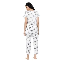 FLAIR Women Printed White Night Suit Set-thumb1